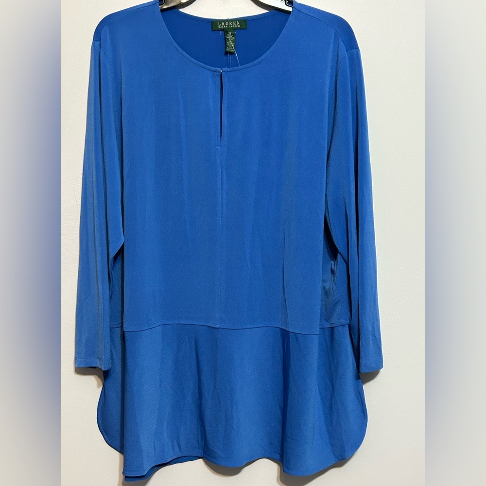 NWT Lauren Ralph Lauren Blue Long top
